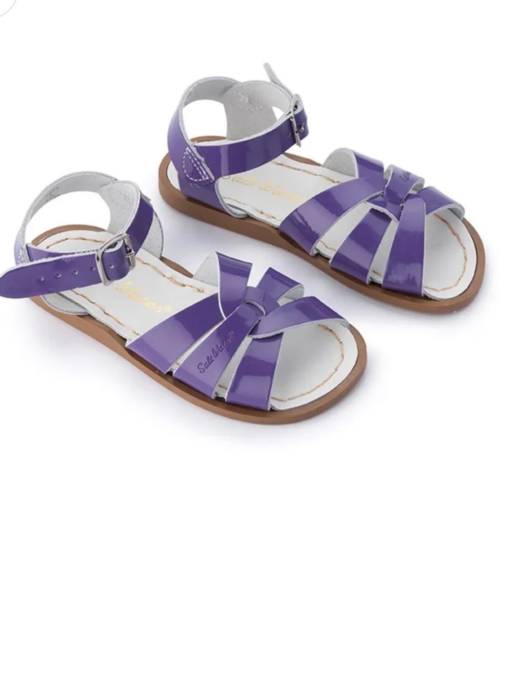 Salt Water Purple Leather Sandals